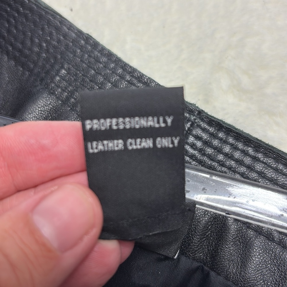 INC BLACK LEATHER SKIRT - Picture 6 of 7